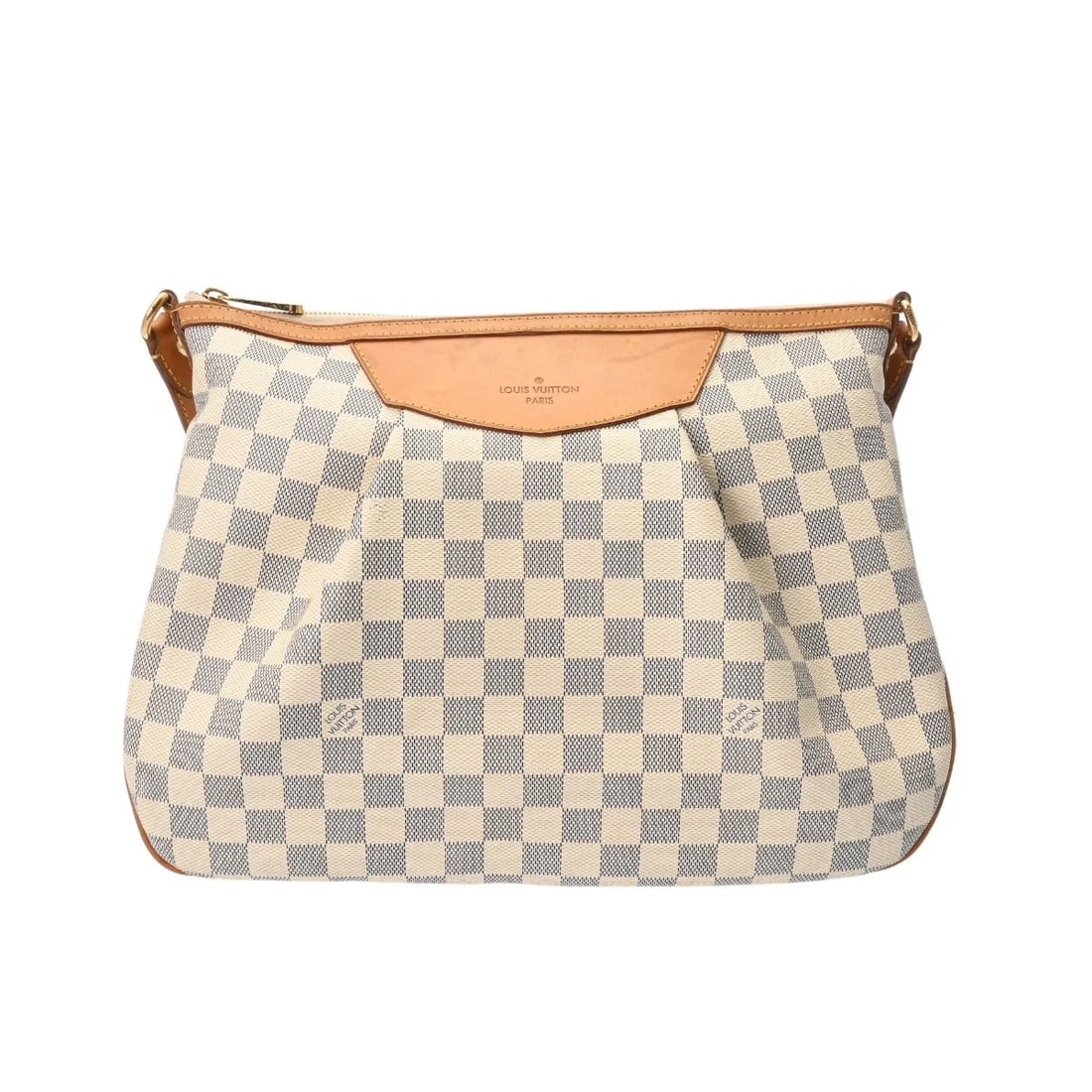 LOUIS VUITTON SIRACUSA MM DAMIER AZUR CANVAS WHITE SHOUL...: LOUIS VUITTON Siracusa MM Damier Azur canvas white Shoul... Brand: LOUIS VUITTON Type: Shoulder Bag Material: Damier canvas Color: white Size: H:about 10.6inch (Center) W:about 13.8inch