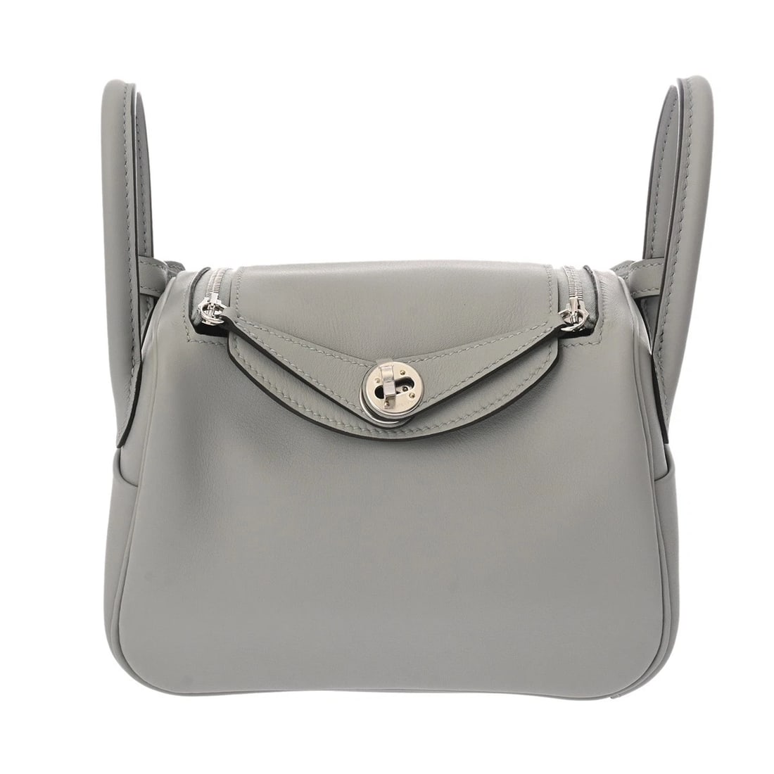 HERMES LINDY MINI 2 VAUX SWIFT GREEN PANTAN SHOULDER BAG: HERMES Lindy Mini 2 Vaux Swift Green Pantan Shoulder Bag Brand: HERMES Type: Shoulder Bag Material: Vaux Swift Color: Green Pantan × SilverMetal Size: H:about 5.1inch W:about 7.1inch D:about 3.7inch 
