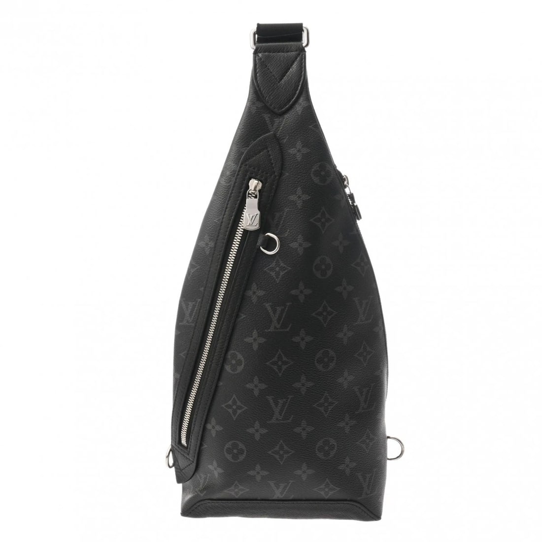 LOUIS VUITTON DUO SLING BAG: LOUIS VUITTON duo sling bag Brand: LOUIS VUITTON Type: body bag Material: leather Color: Black Grey × SilverMetal Size: H:about 16.9inch W:about 7.5inch D:about 2.0inch Shoulder:about 41.3inch (m