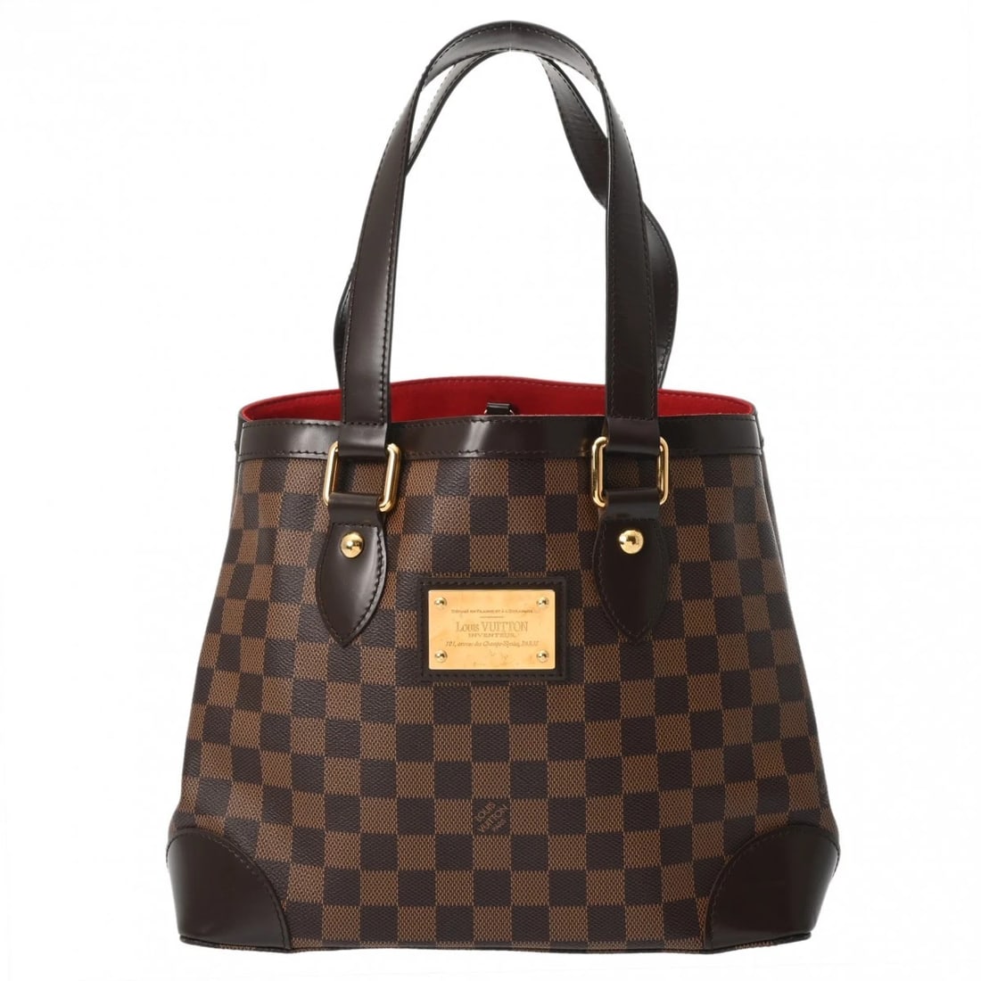 LOUIS VUITTON HAMPSTEAD PM CANVAS BROWN TOTE BAG: LOUIS VUITTON Hampstead PM canvas Brown Tote Bag Brand: LOUIS VUITTON Type: Tote Bag Material: Damier canvas Color: Brown Size: H:about 9.4inch W:about 11.0inch (Bottom) D:about 6.9inch Handle:abo