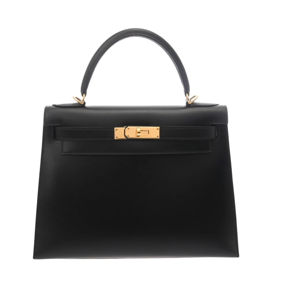 HERMES KELLY 28 OUTSIDE STITCH 2WAY BOX SCARF BLACK HANDBAG: HERMES Kelly 28 Outside Stitch 2WAY Box scarf black Handbag Brand: HERMES Type: Handbag Material: Box scarf Color: black × Gold Metal Size: H:about 8.7inch W:about 11.4inch D:about 4.5inch