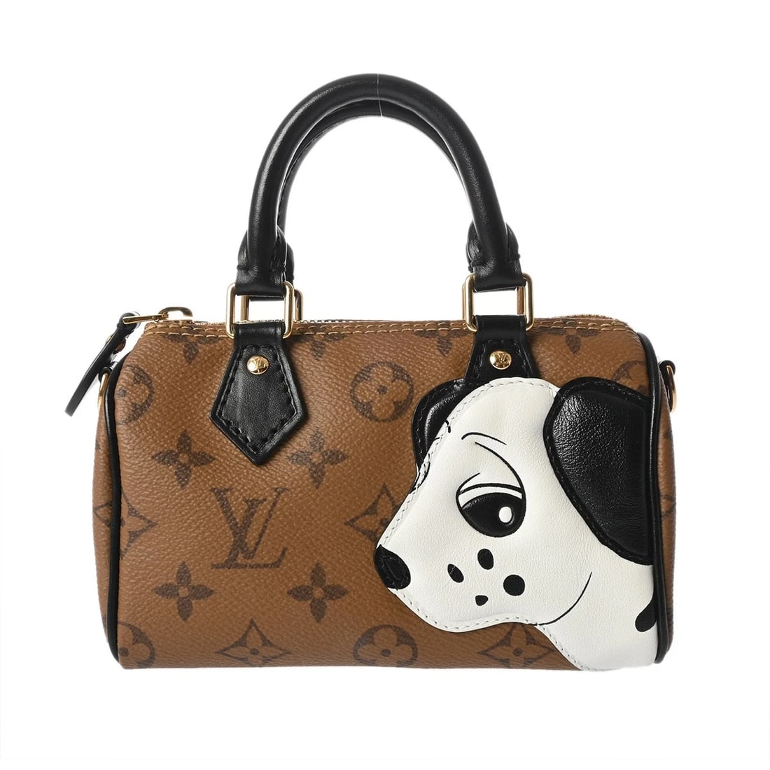 LOUIS VUITTON LVXSUN YITIAN NANO SPEEDY: LOUIS VUITTON LVxSun Yitian Nano Speedy Brand: LOUIS VUITTON Type: Shoulder Bag Material: Monogram reverse canvas Color: Brown Size: H:about 4.9inch W:about 6.5inch D:about 2.8inch