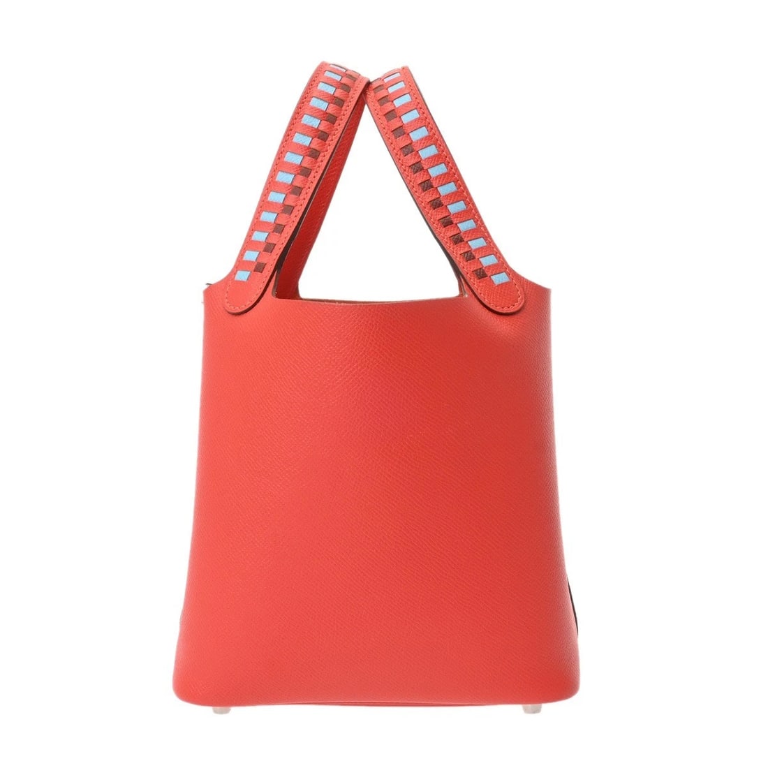 HERMES PICOTIN LOCK MM TRACERY VEAU EPSOM ROUGE: HERMES Picotin Lock MM Tracery Veau Epsom Rouge Brand: HERMES Type: Handbag Material: Veau Epsom Color: Rouge Coo/Blue Nol/Rouge Ash × SilverMetal Size: H:about 8.5inch W:about 8.5inch