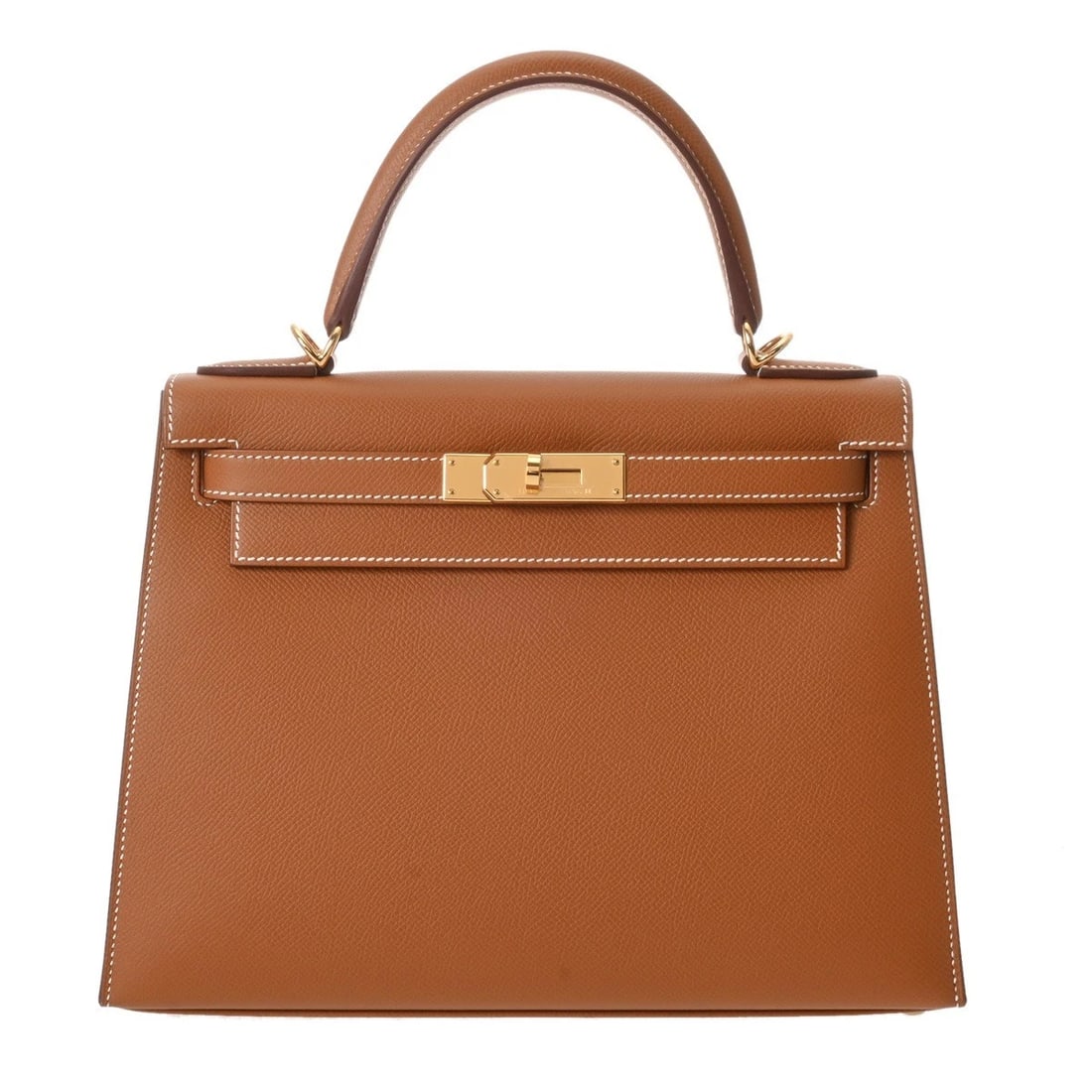 HERMES KELLY 28 OUTSIDE STITCH 2WAY GOLD HANDBAG (1 of 9)