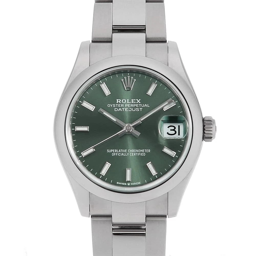 ROLEX DATEJUST MINT GREEN OYSTER WATCH (1 of 3)