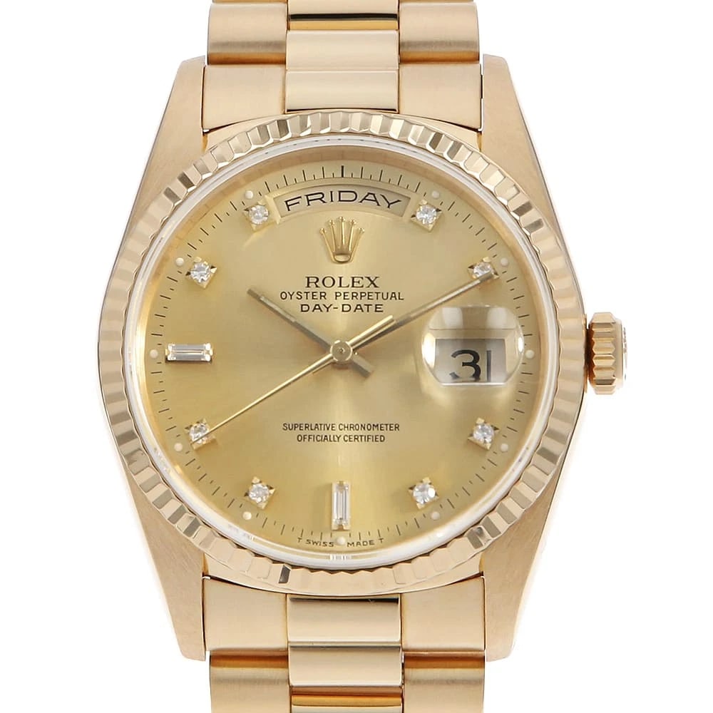ROLEX BAGUETTE DIAMOND CHAMPAGNE WATCH (1 of 2)