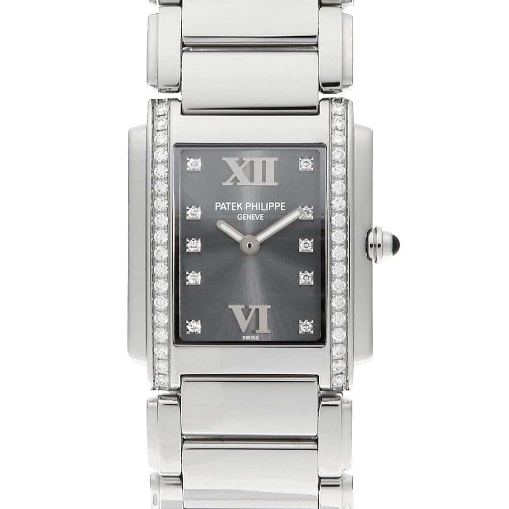 PATEK PHILIPPE GRAY WATCH: PATEK PHILIPPE Gray Watch Brand: PATEK PHILIPPE Type: Wrist watch Material: Band Material Stainless Steel, Case Material Stainless Steel Color: Dial Color Gray Size: Case:W30mm x H25.1mm Circumfer