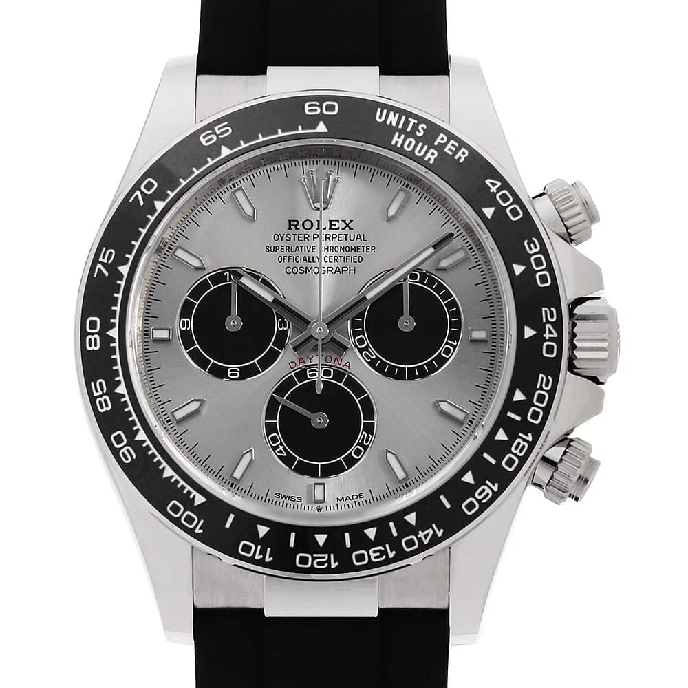 ROLEX COSMOGRAPH DAYTONA STEEL X BLACK WATCH: ROLEX Cosmograph Daytona Steel x black Watch Brand: ROLEX Type: Wrist watch Material: Band Material rubber, Case Material White Gold Color: Dial Color Steel and Black Size: Case:W40mm Circumferenc