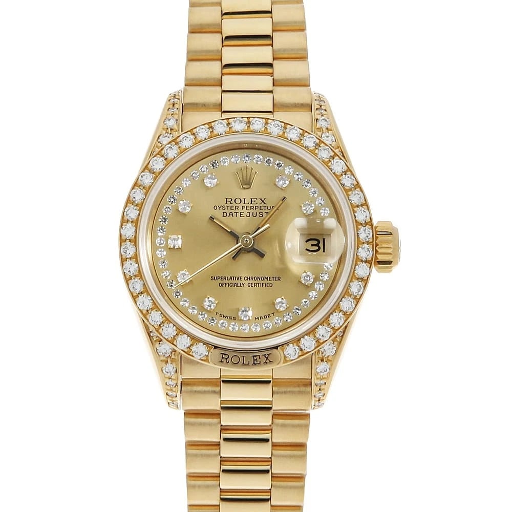 ROLEX DATEJUST BEZEL DIAMOND CHAMPAGNE WATCH (1 of 3)