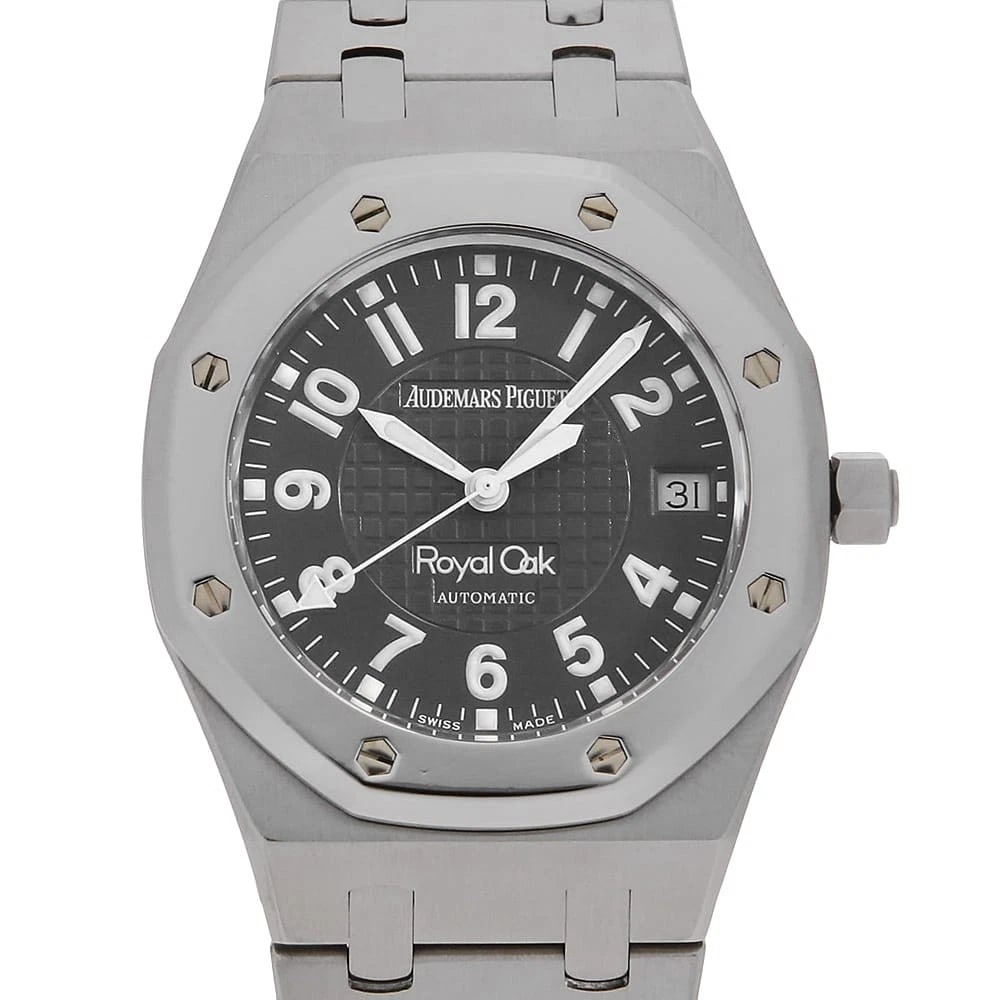 AUDEMARS PIGUET ROYAL OAK WATCH: AUDEMARS PIGUET Royal Oak Watch Brand: AUDEMARS PIGUET Type: Wrist watch Material: Band Material Stainless Steel, Case Material Stainless Steel/Platinum Color: Dial Color Black Size: Case:W36mm Ci
