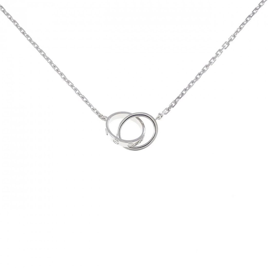 CARTIER BABY LOVE NECKLACE: Cartier Baby Love Necklace Brand: CARTIER Type: Necklace Material: 750 white gold, Main Stone/Creation Natural Color: White Gold Size: 44cmActual Size Motif maximum width approx.: 9.9mm Chain