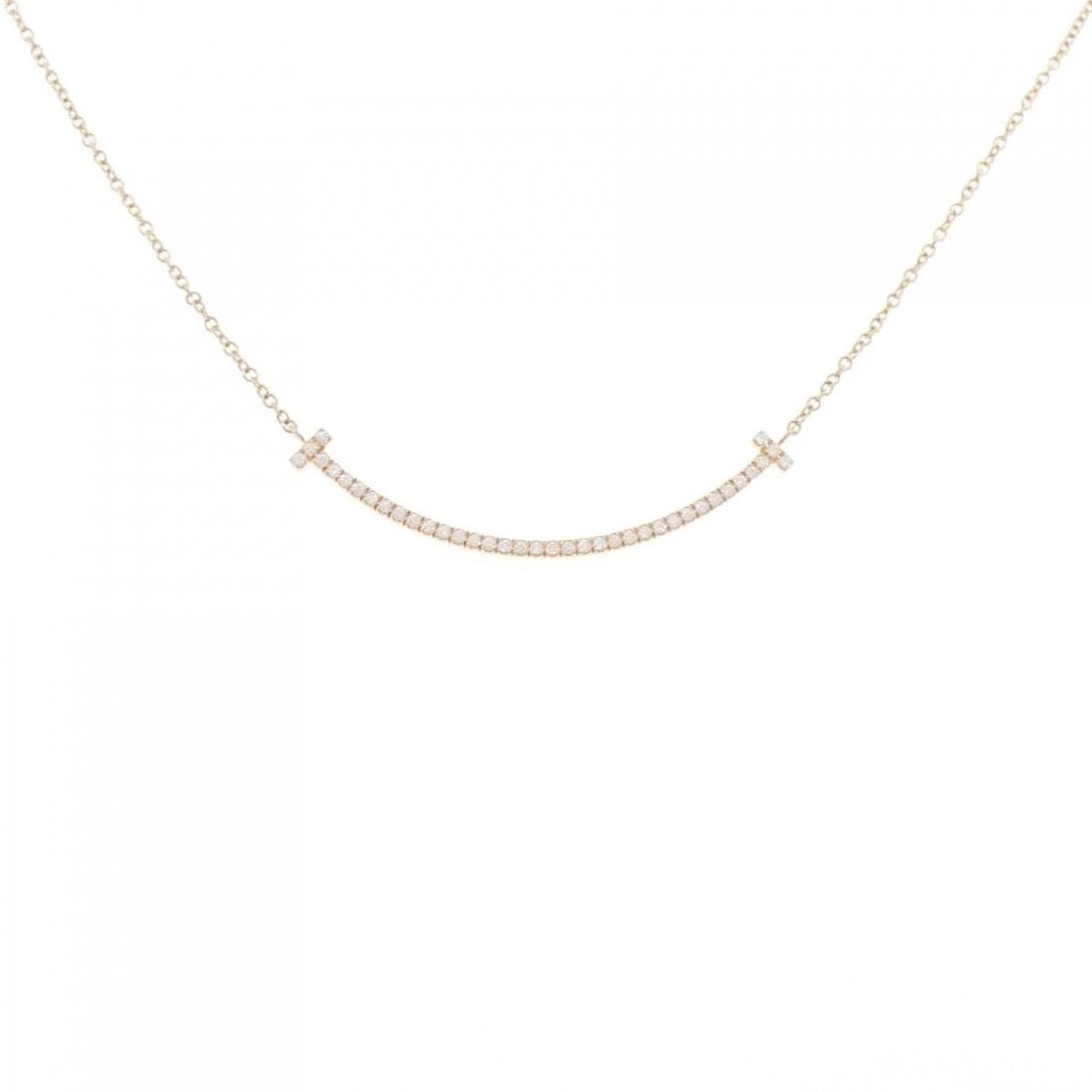 TIFFANY&CO. T SMILE SMALL NECKLACE: TIFFANY&Co. T Smile Small Necklace Brand: TIFFANY&Co. Type: Necklace Material: 750 Pink Gold, Main Stone/Creation Natural Color: PinkGold Size: 41cmActual Size Pendant length approx. x width