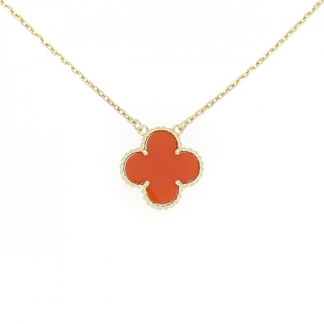 VAN CLEEF & ARPELS VINTAGE ALHAMBRA NECKLACE: Van Cleef & Arpels Vintage Alhambra Necklace Brand: Van Cleef & Arpels Type: Necklace Material: 750 yellow gold, Main Stone/Creation Carnelian Color: Yellow Gold Size: 37?42cmActual Size Pendant l