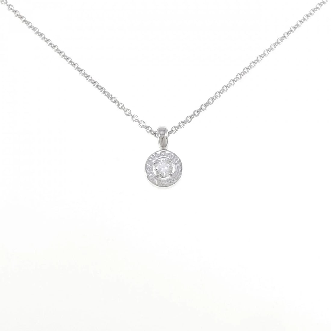 BVLGARI NECKLACE: Bvlgari Necklace Brand: BVLGARI Type: Necklace Material: 750 white gold, Main Stone/Creation Natural Color: White Gold Size: 40cmActual Size Pendant length approx. x width approx.: 15.4mmx9.2mm Ch
