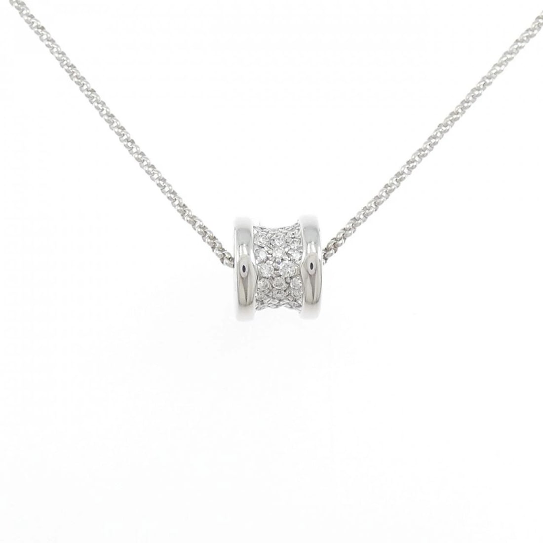 BVLGARI B.ZERO1 NECKLACE: Bvlgari B.zero1 Necklace Brand: BVLGARI Type: Necklace Material: 750 white gold, Main Stone/Creation Natural Color: White Gold Size: 39-44cmActual Size Pendant length approx. x width approx.: 9.1m