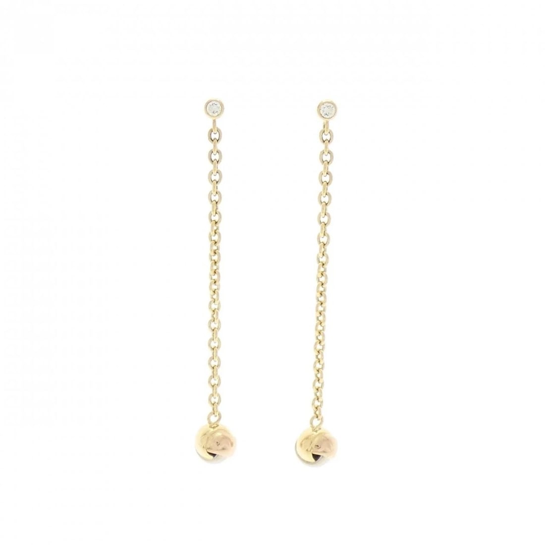 CARTIER BABY TRINITY PIERCE: Cartier Baby Trinity Pierce Brand: CARTIER Type: Pierce/Earring Material: 750 Yellow Gold/750 White Gold/750 Pink Gold, Main Stone/Creation Natural Color: Yellow Gold White GoldPink Gold Size: App