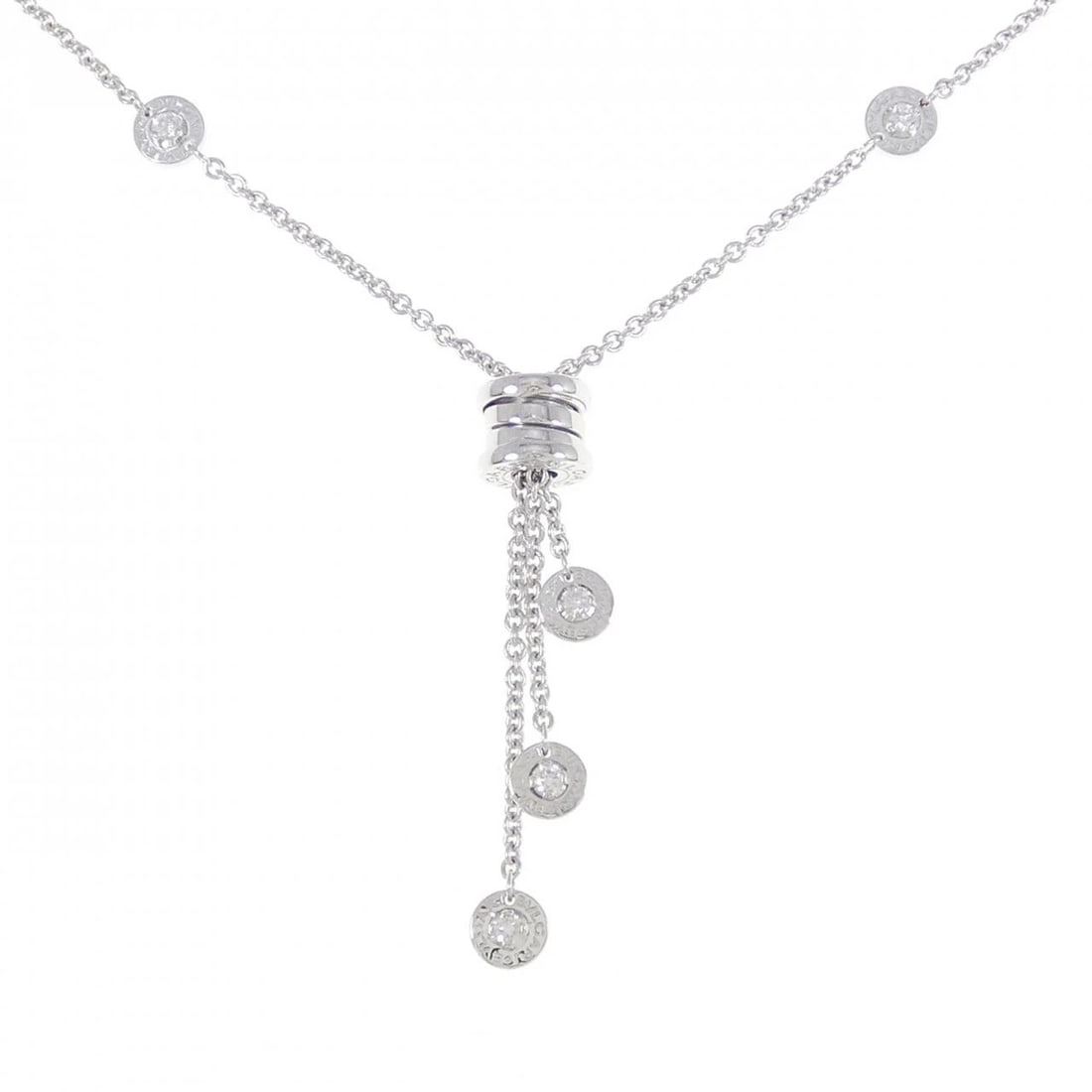 BVLGARI B.ZERO1 NECKLACE: Bvlgari B.zero1 Necklace Brand: BVLGARI Type: Necklace Material: 750 white gold, Main Stone/Creation Natural Color: White Gold Size: 38-44cmActual Size Pendant length approx. x width approx.: 46.6