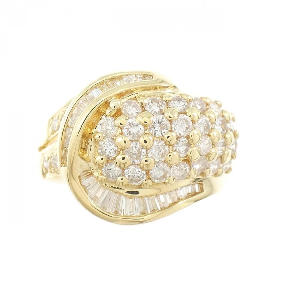 K18YG DIAMOND RING: K18YG Diamond Ring Brand: Unbranded Type: Diamond Ring Material: K18 yellow gold, Main Stone/Creation Natural Color: Yellow Gold Size: US6 1/2 Accessories: None Accessories Notice: When