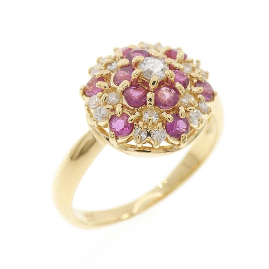 18K YELLOW GOLD RUBY RING: 18K Yellow Gold Ruby Ring Brand: Unbranded Type: Ruby ring Material: K18 yellow gold, Main Stone/Creation RubySecondary Stone Natural Color: Yellow Gold Size: US5 1/2 Accessories: None