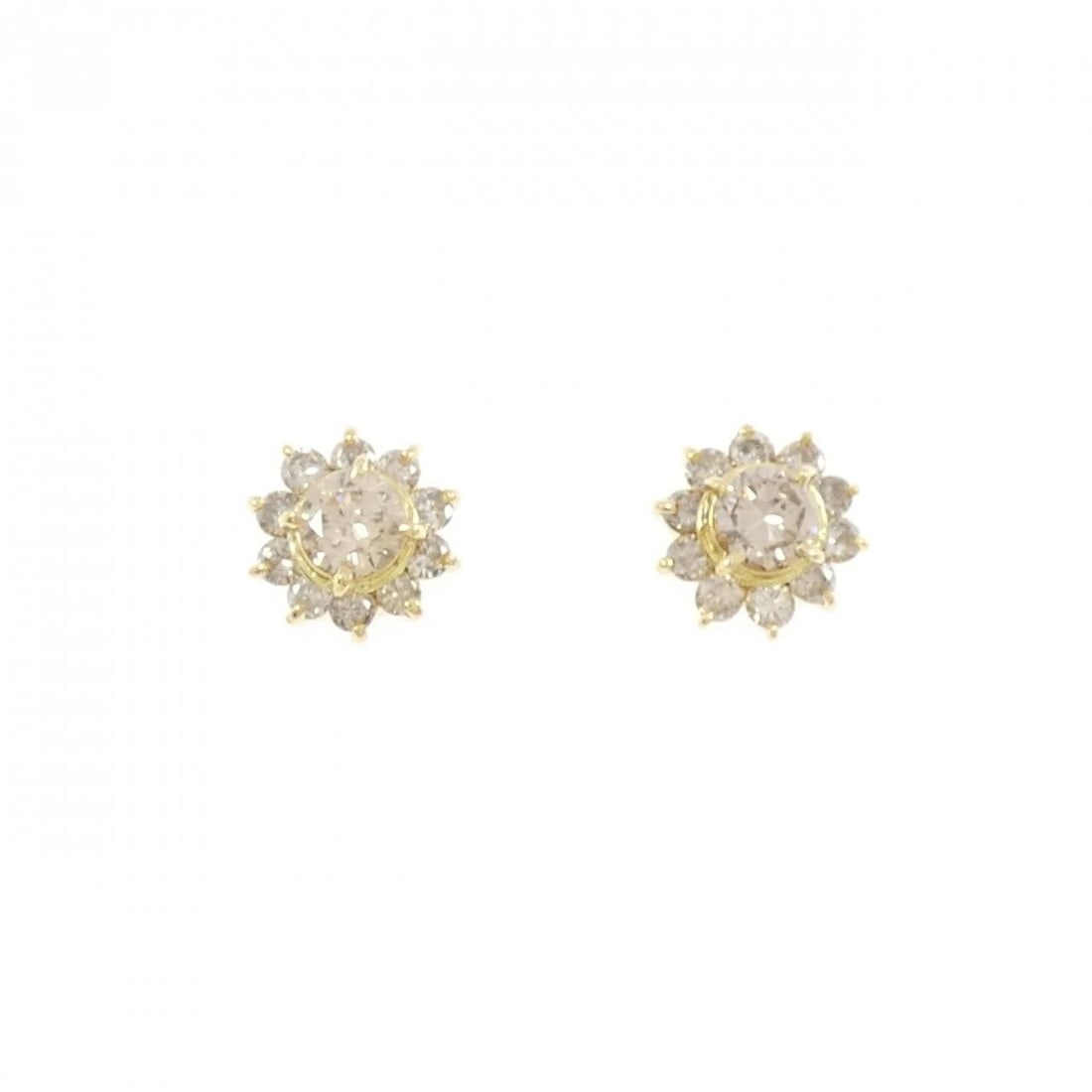 K18YG DIAMOND PIERCE: K18YG Diamond Pierce Brand: Unbranded Type: Diamond Pierce/Earring Material: K18 yellow gold, Main Stone/Creation Natural Color: Yellow Gold Size: Actual Size Approx. height x width: 8.3mm x