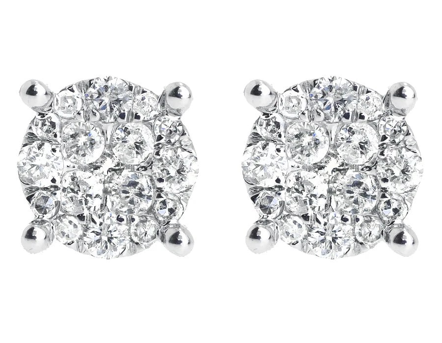 10K YELLOW GOLD MENS LADIES ROUND DIAMOND PRONG CLUSTER STUD EARRINGS: 10k Yellow Gold Mens Ladies Round Diamond Prong Cluster Stud Earrings Brand: None Type: Earrings Material: 10K Yellow Gold, Main Stone/Creation Natural Color: Yellow Size: Dimension(s) 9mm Access