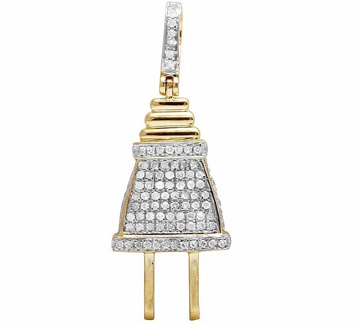 GENUINE DIAMOND 10K YELLOW GOLD REAL DIAMOND CHARM PENDANT (1 of 5)