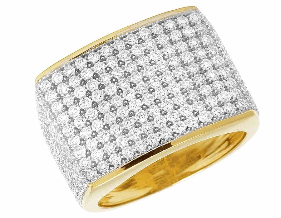 10K YELLOW GOLD MEN'S PAVE DIAMOND WEDDING PINKY RING (1 of 3)