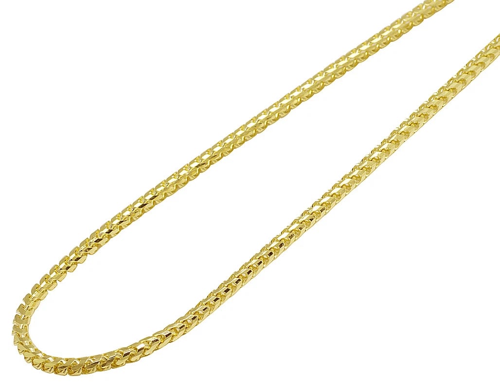 SOLID 10K YELLOW GOLD DIAMOND CUT FRANCO CHAIN NECKLACE (1 of 4)
