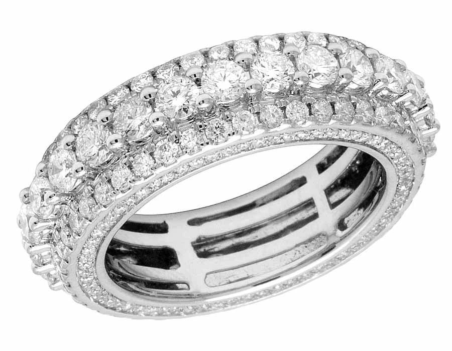 MEN'S 14K WHITE GOLD GENUINE DIAMOND 3D ETERNITY RING: Men's 14K White Gold Genuine Diamond 3D Eternity Ring Brand: None Type: Ring Material: 14K White Gold, Color: White Size: 9 US Accessories: None Accessories Notice: When purchasing pre-own