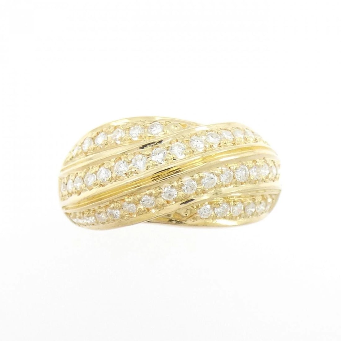 K18YG DIAMOND RING: K18YG Diamond Ring Brand: Unbranded Type: Diamond Ring Material: K18 yellow gold, Main Stone/Creation Natural Color: Yellow Gold Size: US6 1/4 Accessories: None Accessories Notice: When pu