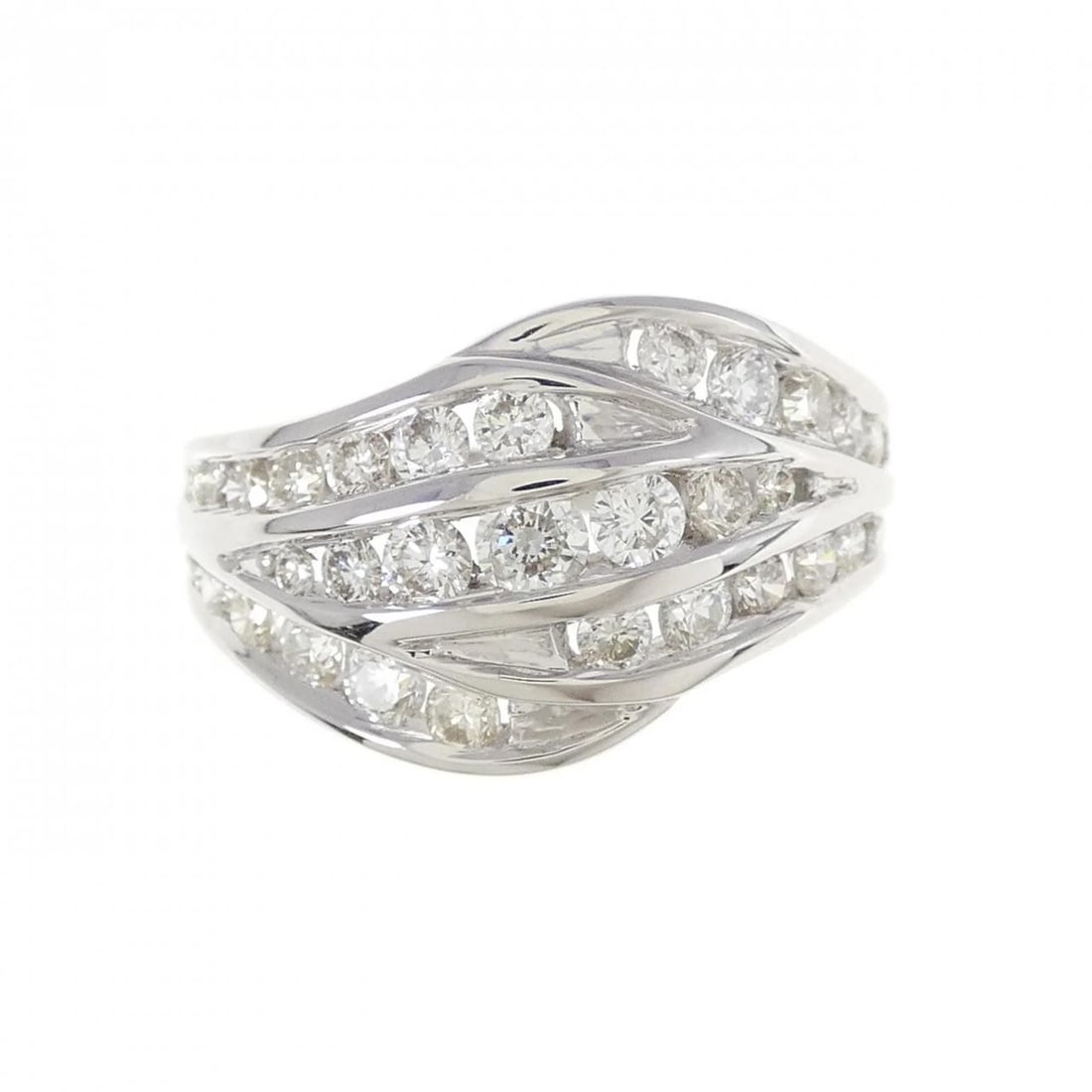 K18WG DIAMOND RING - 2