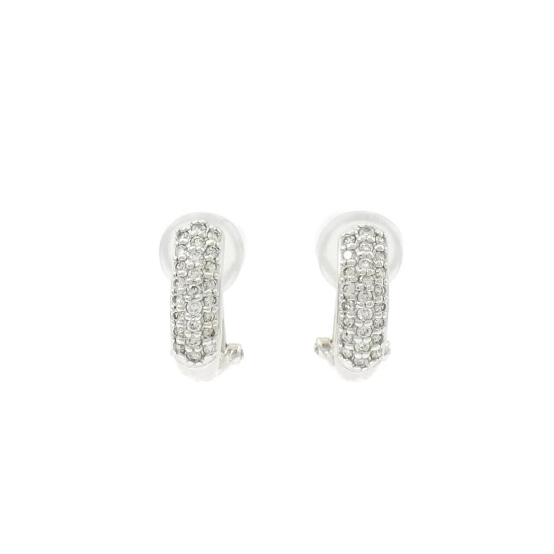 K18WG DIAMOND PIERCE/EARRING: K18WG Diamond Pierce/Earring Brand: Unbranded Type: Diamond Pierce/Earring Material: K18 white gold, Main Stone/Creation Natural Color: White Gold Size: Actual Size Approx. length x width: 16.3mm