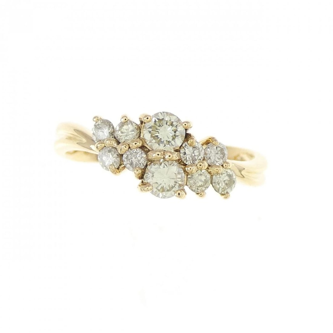 K18YG DIAMOND RING: K18YG Diamond Ring Brand: Unbranded Type: Diamond ring Material: K18 yellow gold, Main Stone/Creation Natural Color: Yellow Gold Size: US5 3/4 Accessories: None Accessories Notice: When