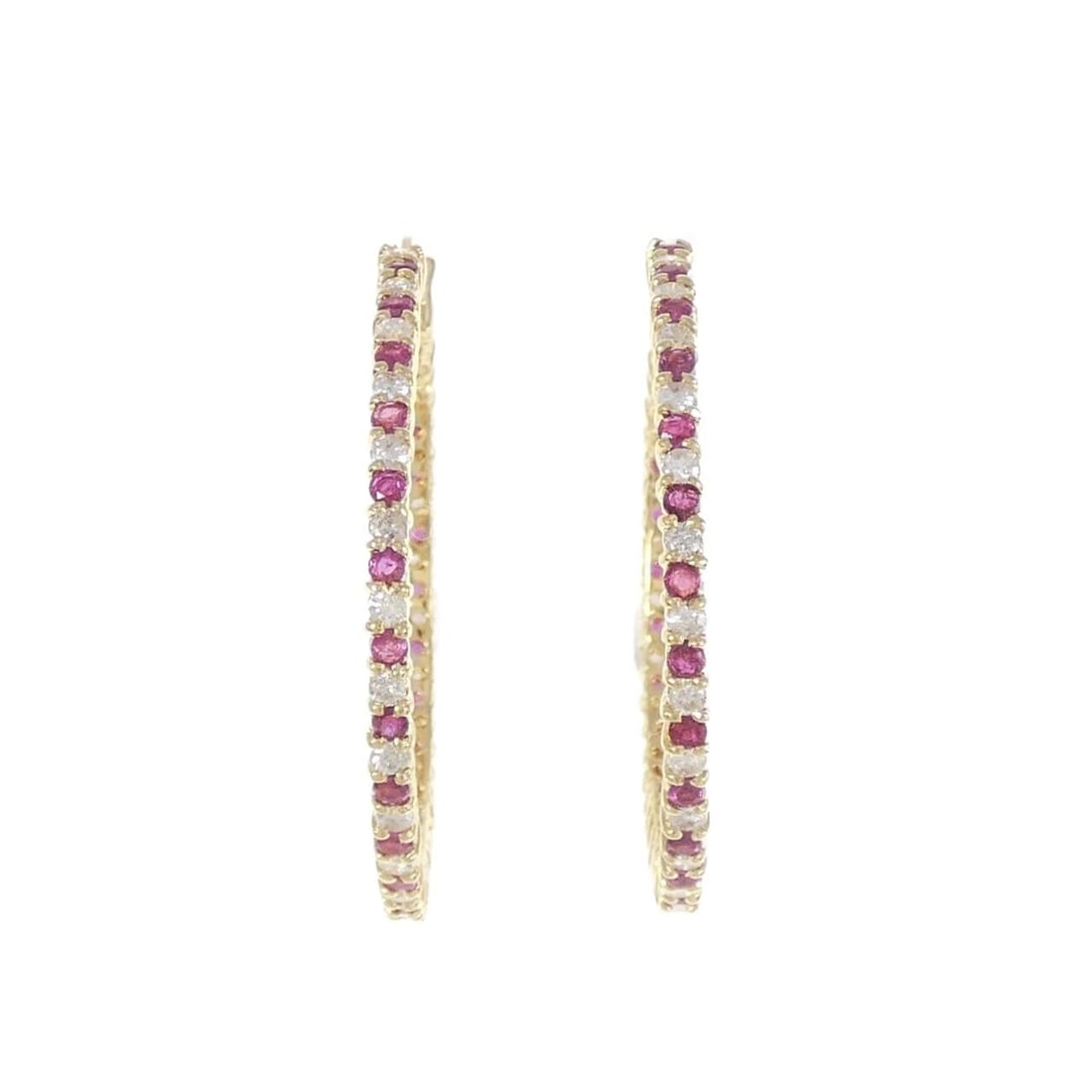 18K YELLOW GOLD RUBY PIERCE: 18K Yellow Gold Ruby Pierce Brand: Unbranded Type: Ruby Pierce/Earring Material: K18 yellow gold, Main Stone/Creation RubySecondary Stone Natural Color: Yellow Gold Size: Actual Size Approx.