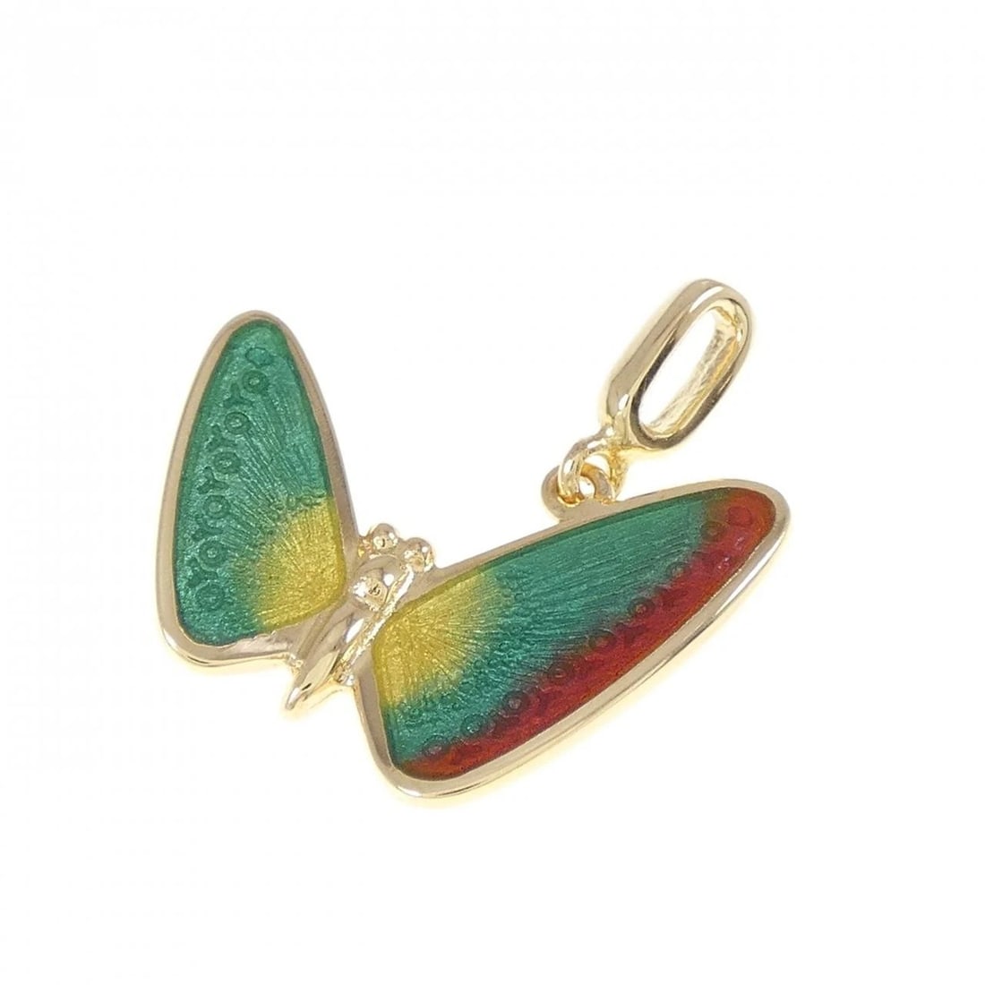 K18YG ENAMEL PENDANT: K18YG Enamel Pendant Brand: Unbranded Type: Enamel Pendant/Brooch Material: K18 yellow gold, Main Stone/Creation Enamel Color: Yellow Gold Size: Actual Size Approx. height x width: 22.7mm x