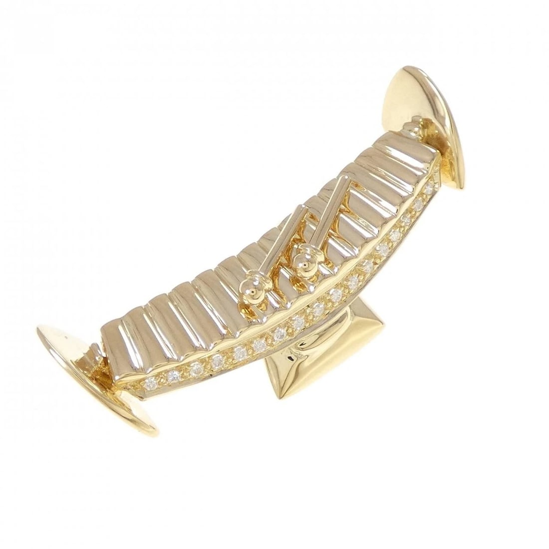 750YG DIAMOND BROOCH: 750YG Diamond Brooch Brand: Unbranded Type: Diamond Pendant/Brooch Material: 750 yellow gold, Main Stone/Creation Natural Color: Yellow Gold Size: Actual Size Approx. length x width: 16.4mm x