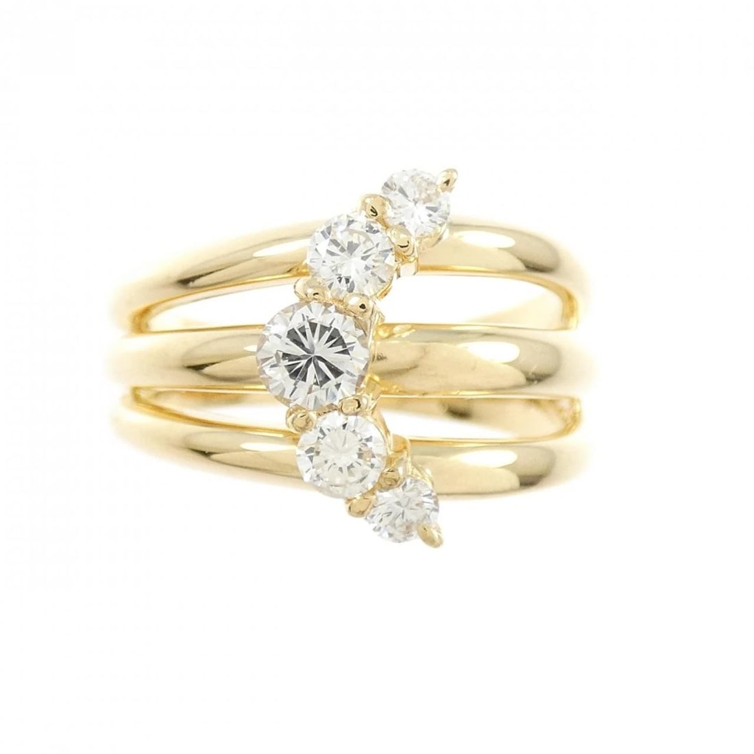 K18YG DIAMOND RING: K18YG Diamond Ring Brand: Unbranded Type: Diamond Ring Material: K18 yellow gold, Main Stone/Creation Natural Color: Yellow Gold Size: US6 1/2 Accessories: None Accessories Notice: When