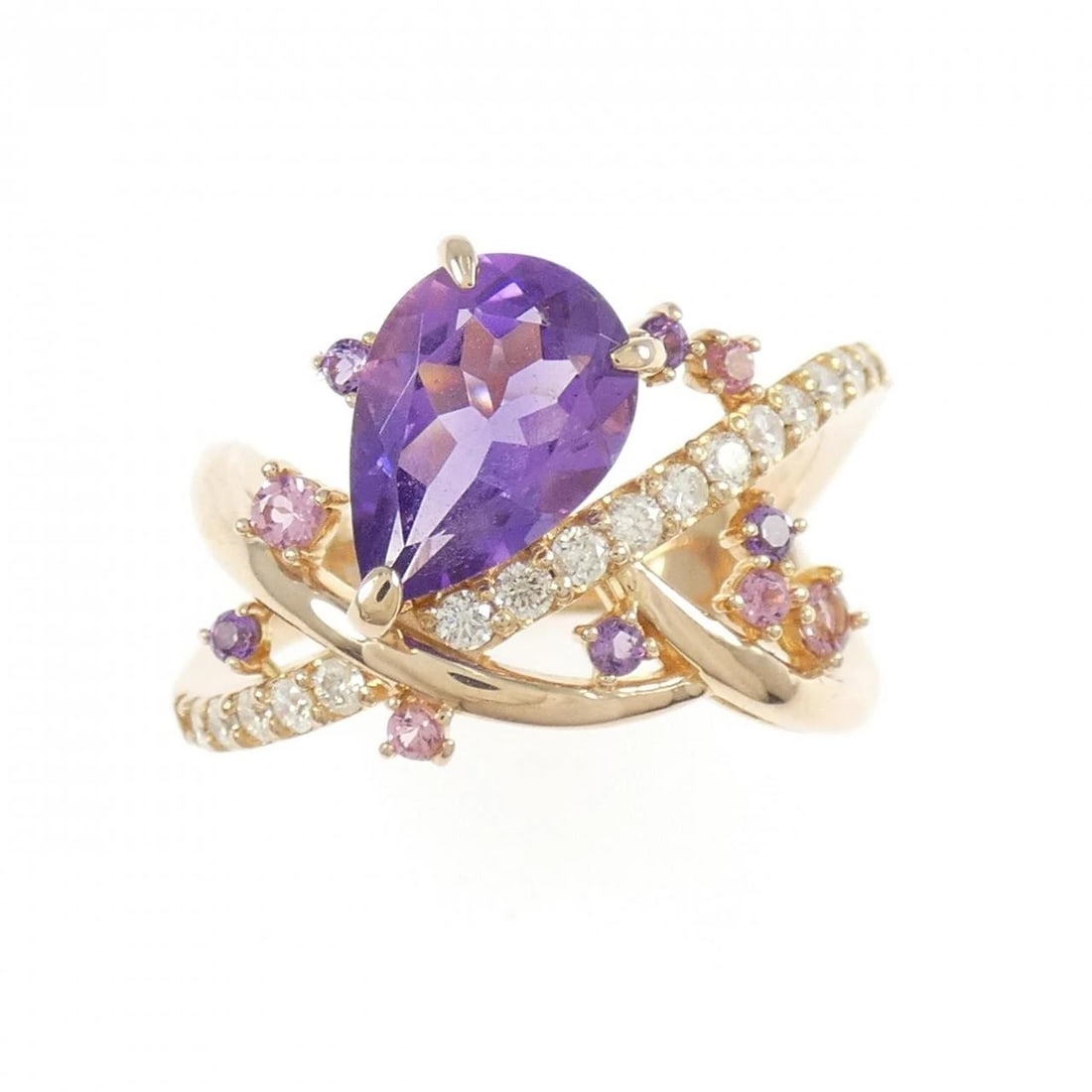 K18PG COLOR STONE RING - 2