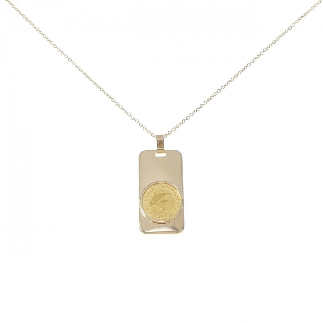 K18YG (FRAME) COIN NECKLACE: K18YG (frame) Coin Necklace Brand: Unbranded Type: coin Material: 18K yellow gold, Color: Yellow Gold Size: Actual Size Pendant length approx. x width approx.: 29.0mmx12.9mm Chain maximum