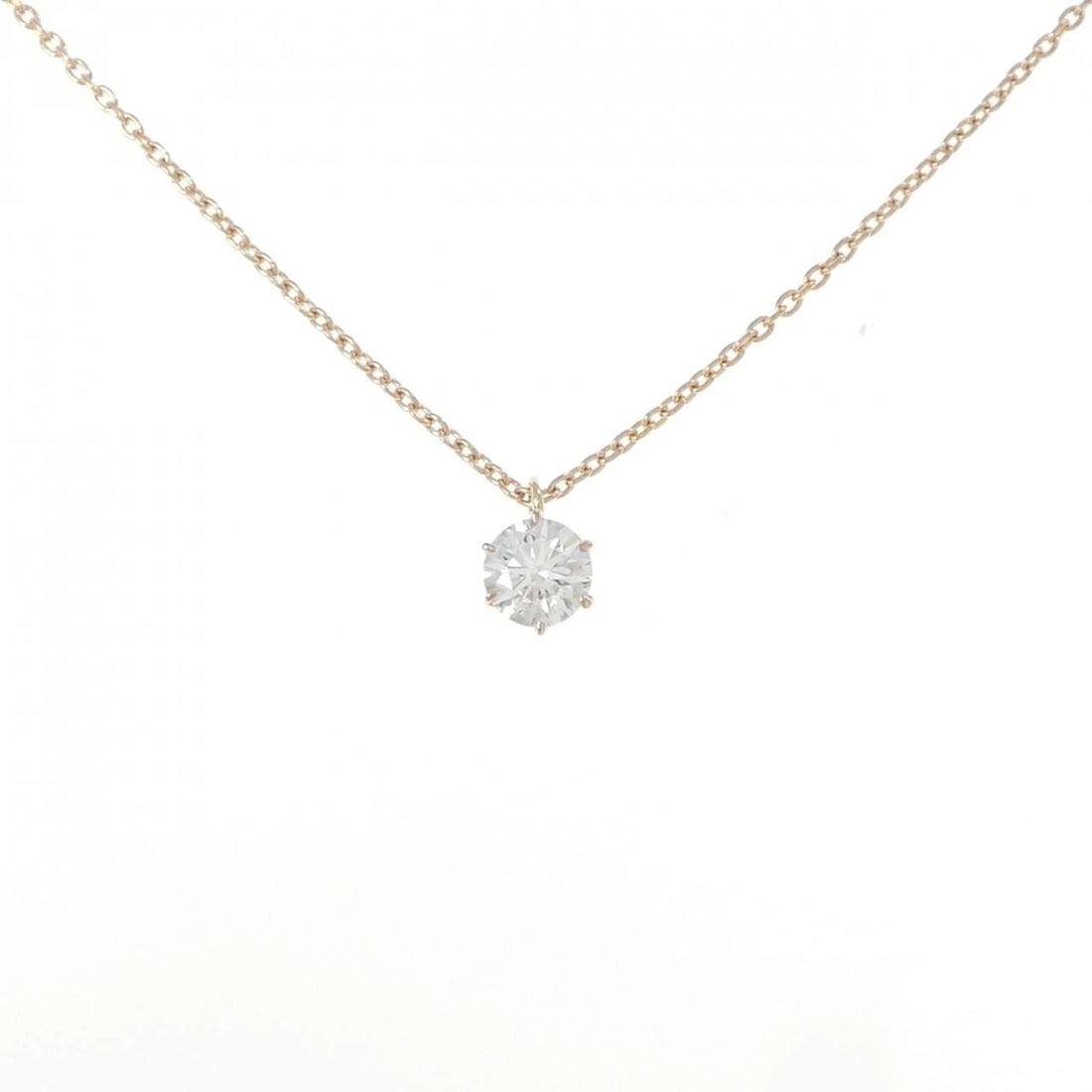K18PG DIAMOND NECKLACE: K18PG Diamond Necklace Brand: Unbranded Type: Necklace Material: K18 Pink Gold, Main Stone/Creation Natural Color: Pink Gold Size: Actual Size Pendant length approx. x width approx.: