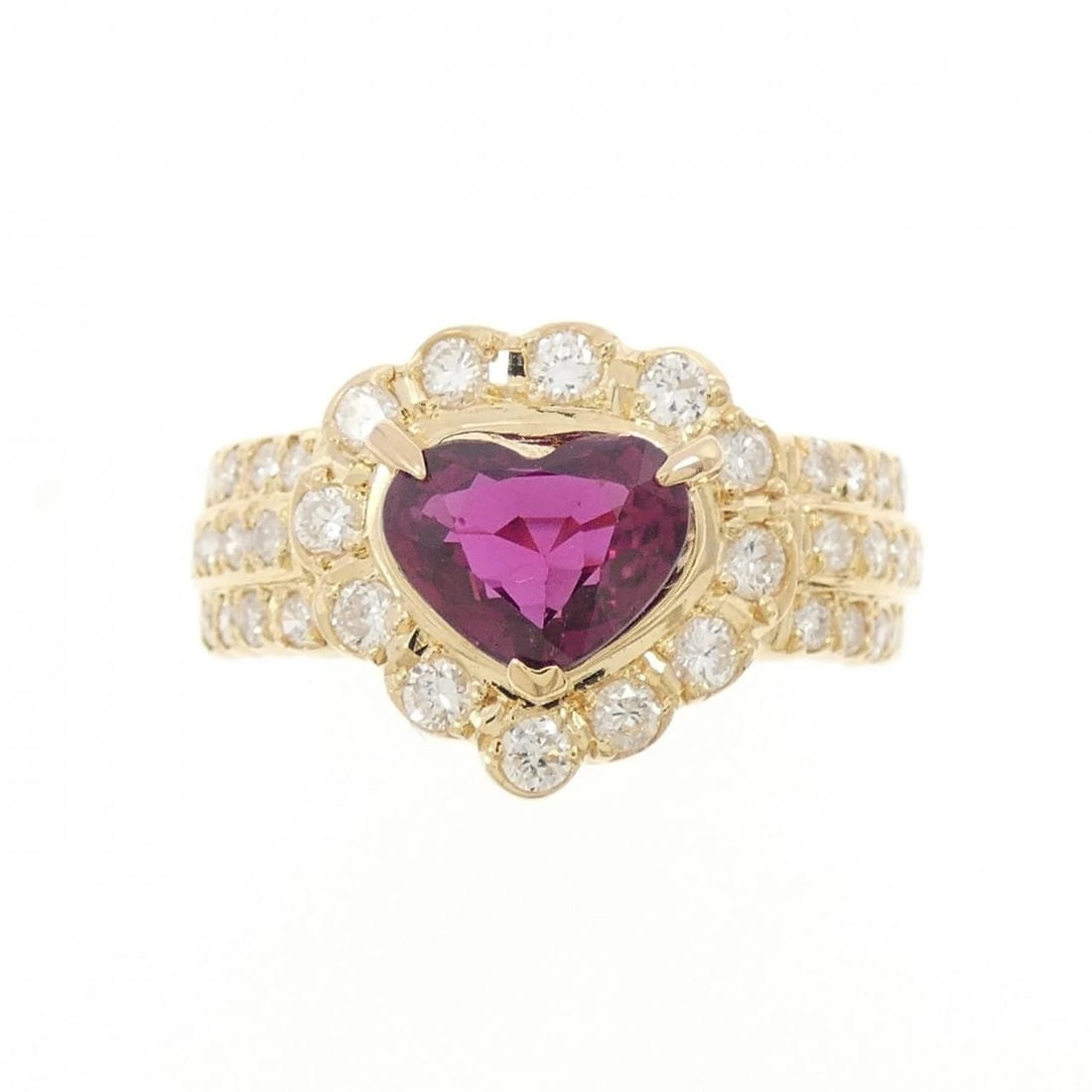 K18YG HEART RUBY RING - 2
