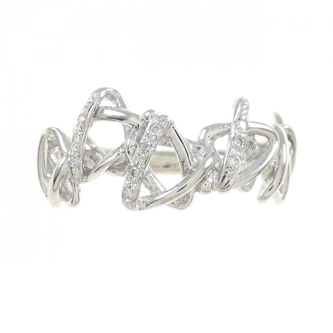 K18WG DIAMOND RING - 2