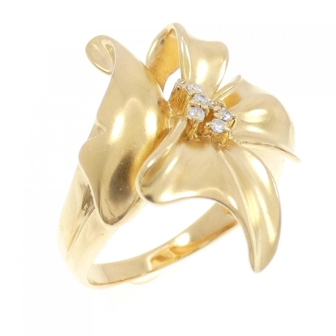 K18YG DIAMOND RING: K18YG Diamond Ring Brand: Unbranded Type: Diamond Ring Material: K18 yellow gold, Main Stone/Creation Natural Color: Yellow Gold Size: US6 1/2 Accessories: None Accessories Notice: When