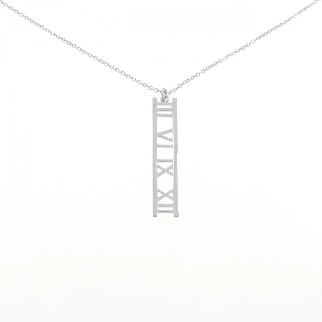 TIFFANY & CO. ATLAS OPEN BAR NECKLACE: TIFFANY & Co. Atlas Open Bar Necklace Brand: 63022 Type: TIFFANY&Co. Necklace Material: 750 white gold, Color: White Gold Size: Actual Size Pendant length approx. x width approx.: 33.1mmx6.3mm