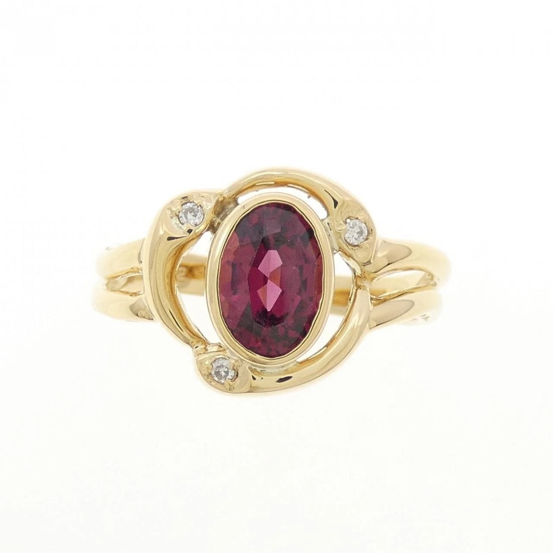 K18YG GARNET RING - 2