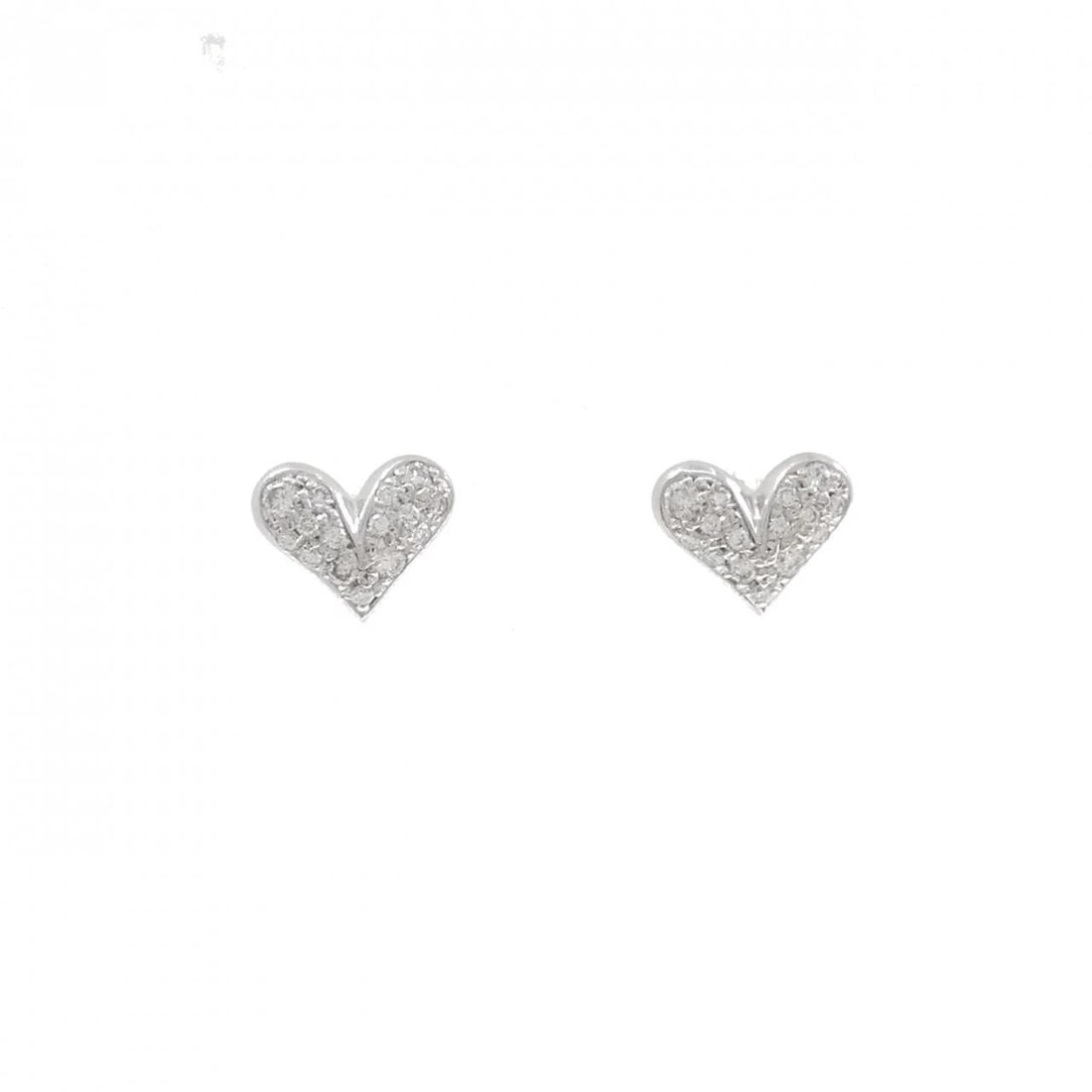 K18WG HEART DIAMOND PIERCE: K18WG Heart Diamond Pierce Brand: Unbranded Type: Diamond Pierce/Earring Material: K18WhiteGold, Main Stone/Creation Natural Color: White Gold Size: Approx. height x width: 7.5mm x 9.2mm 