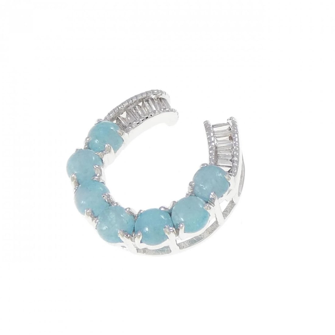 K18WG HORSESHOE TOURMALINE PENDANT: K18WG Horseshoe Tourmaline Pendant Brand: Unbranded Type: Tourmaline Pendant/Brooch Material: K18WhiteGold, Main Stone/Creation TourmalineSecondary Stone Natural Color: White Gold Size: