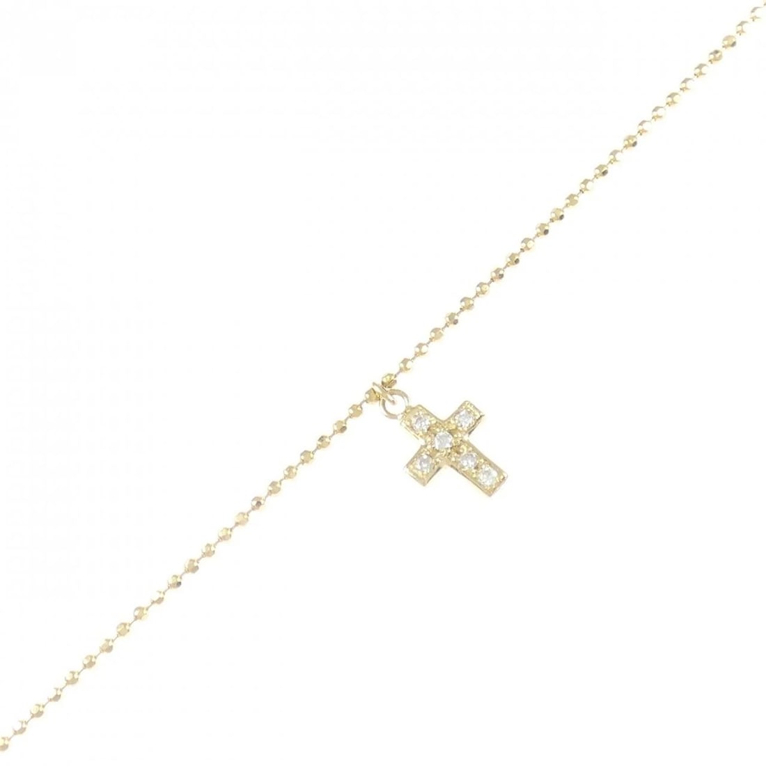 K18YG CROSS DIAMOND BRACELET: K18YG Cross Diamond Bracelet Brand: Unbranded Type: Diamond Bure Rubbed T Material: K18 yellow gold, Main Stone/Creation Natural Color: Yellow Gold Size: Actual Size Max width approx.: 12.0mm