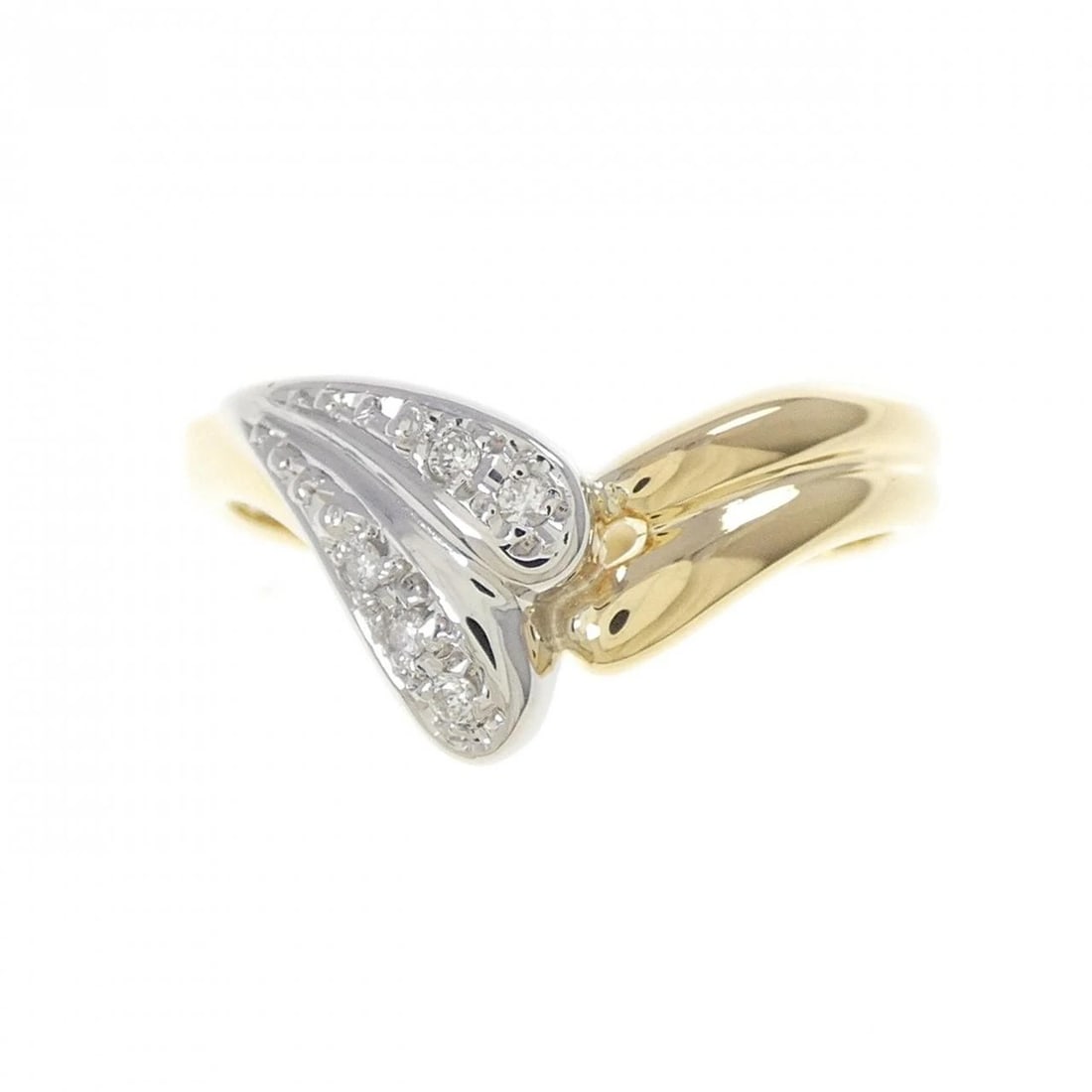 K18YG/PT900 DIAMOND RING - 2