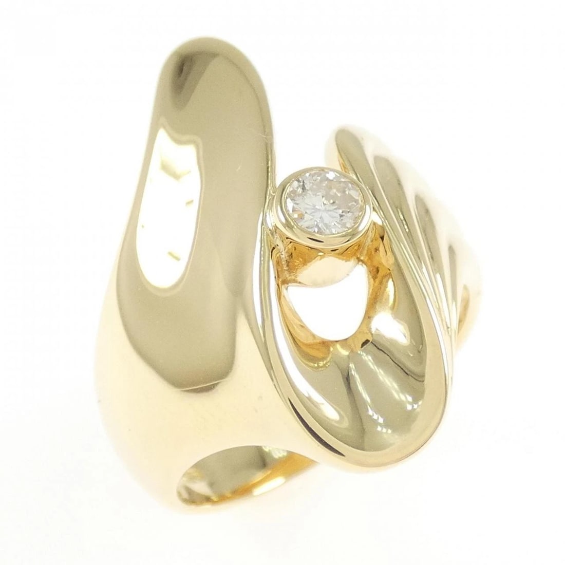K18YG DIAMOND RING: K18YG Diamond Ring Brand: Unbranded Type: Diamond ring Material: K18 yellow gold, Main Stone/Creation Natural Color: yellow gold Size: US5 1/2 Accessories: None Accessories Notice: When